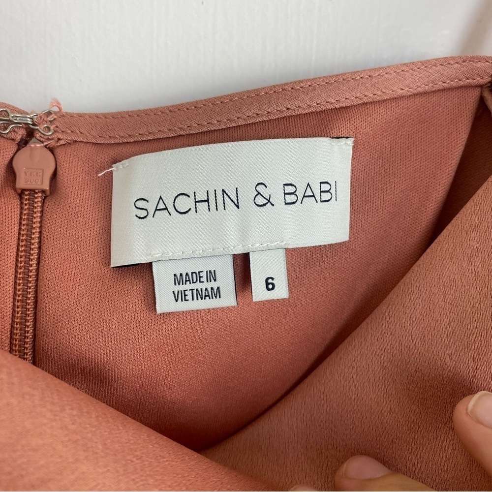 SACHIN & BABI Cali Charmeuse Satin Midi Dress in Sedona Size 6 - Picture 4 of 7